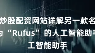 炒股配资网站详解另一款名为 “Rufus” 的人工智能助手
